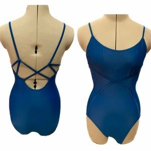 Medium Blue Brandon x Capezio Strappy Leotard